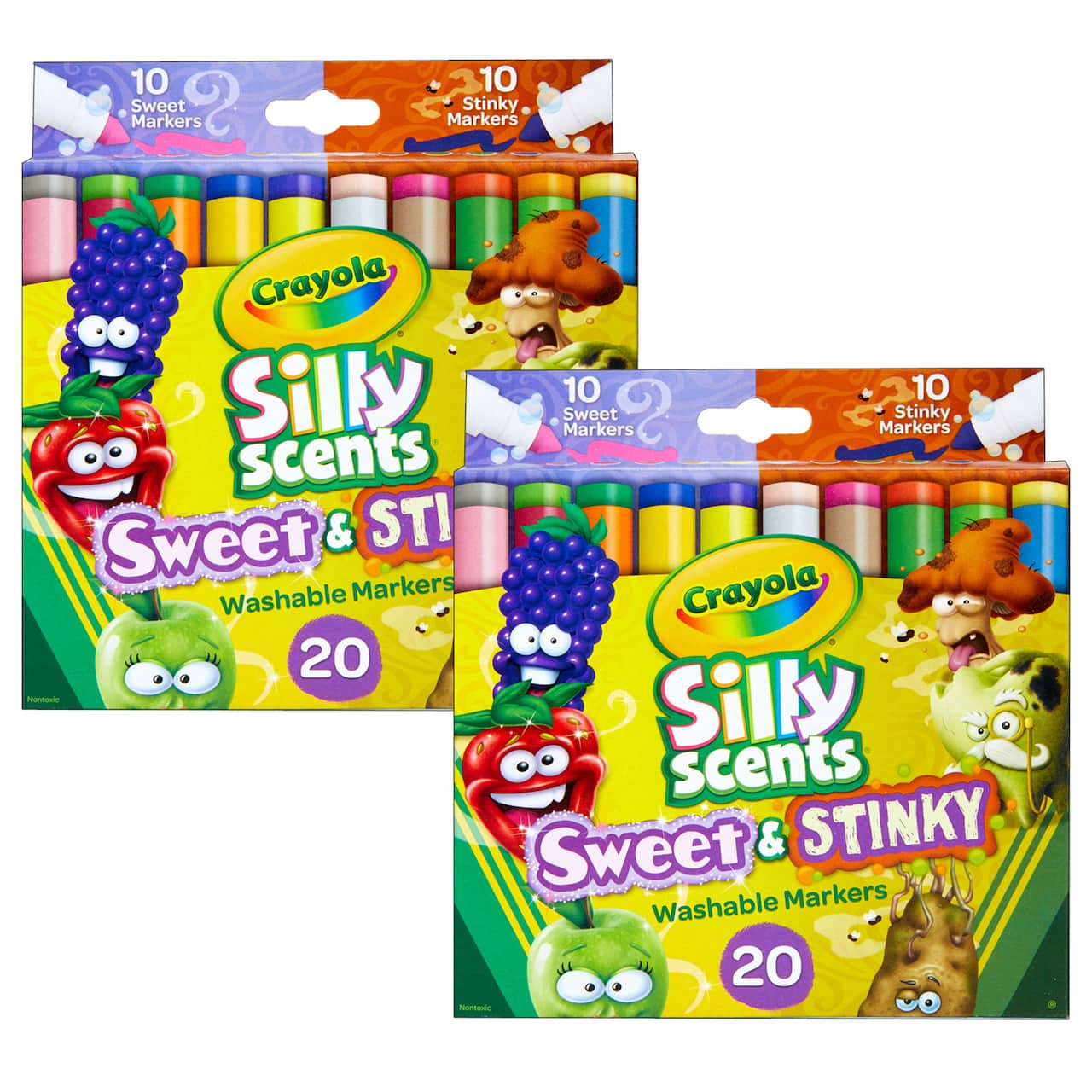 Crayola&#xAE;  Silly Scents&#x2122; Sweet &#x26; Stinky Washable Broad Line Markers, 2 Packs of 20